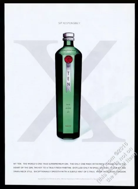 2001 Tanqueray No. Ten 10 Gin bottle photo vintage print ad