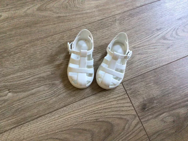 DOLCE GABBANA jelly summer infant toddler shoes white size 22