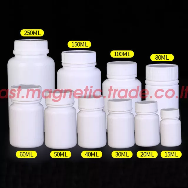 White Empty Plastic Capsule Pill Bottle Medicine Container Vitamin PE 15ml-250ml