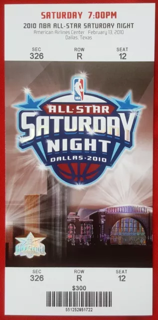 2010 NBA ALL-STAR SATURDAY NIGHT TICKET American Airlines Center DALLAS 2/13/10