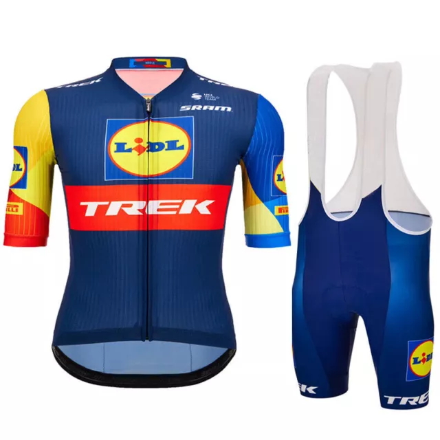 2023 mens lidl team Cycling Jersey And Bib Shorts sets Cycling Strap Shorts Tops