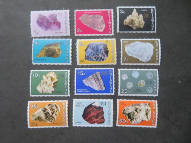 1976 Botswana Minerals Overptints Set to 50t on 50c SG367-378 Unmounted Mint
