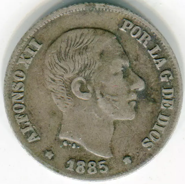 Philippines 10  Centavos 1885 nice coin    lotfeb2899