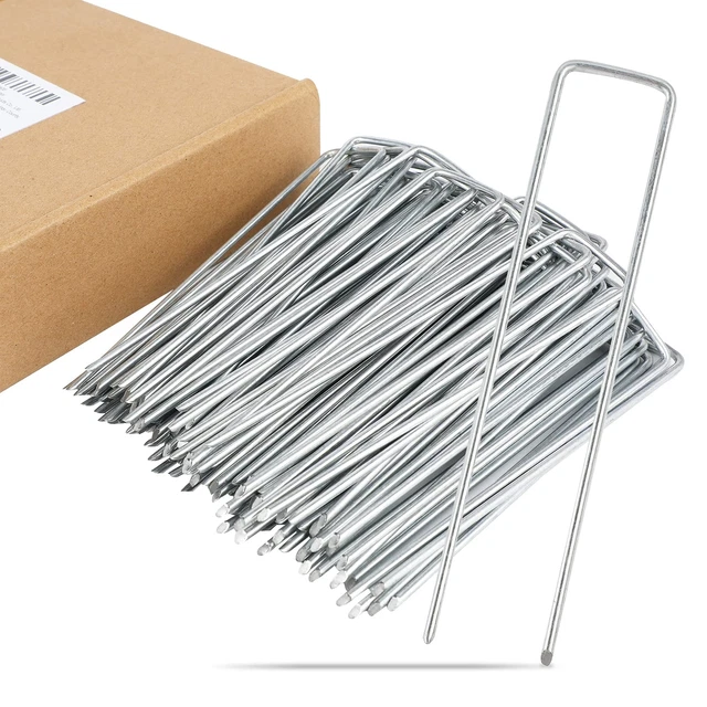 Lot de 10, Piquets de fixation sol L, acier galvanisé, tente, 30 cm, Acier électrozingué
