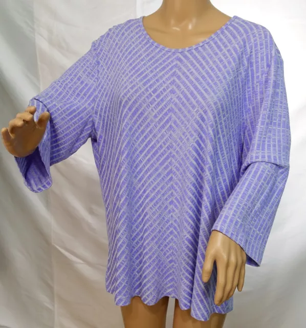 Southern Lady Women Plus Size 1x 2x 3x Purple Melange Sweater Top Blouse Tunic