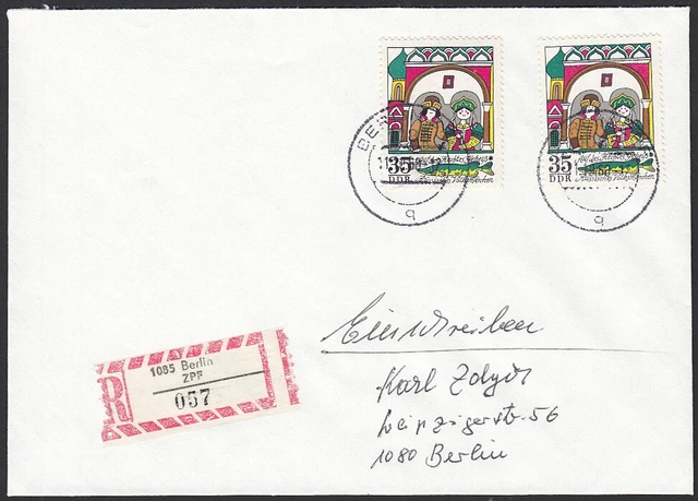 DDR Nr. 1806 MeF (aus Klbg. 1801-1806) auf Brief Einschreiben ab Berlin