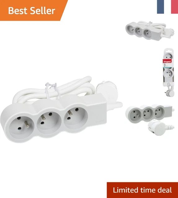 Multiprise 4 Prises Avec Interrupteur Plat, Bloc Multiprises, Rallonge