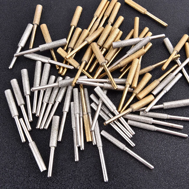 12Pcs Diamond Coated Cylindrical Burr Chainsaw Sharpener Stone File Carving~