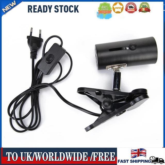 E27 Heating Reptile Lamp Holder UVA+UVB Clip-on Bulb Pet Light Kit (Black)