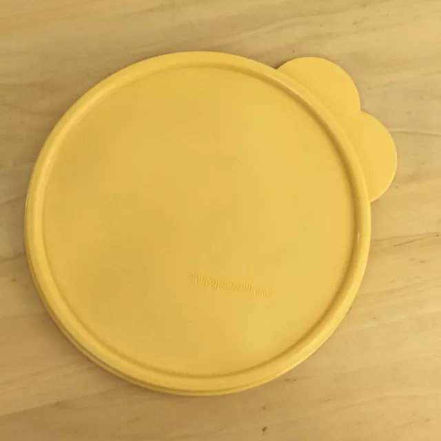 Yellow Tupperware Lid 6.25" Round Butterfly Tab #2541D-6 Replacement