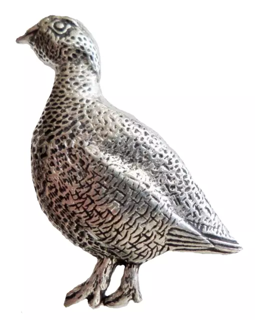 Grouse Pewter Pin Badge - Hand Made in Cornwall