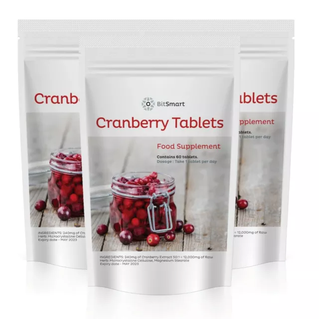 Cranberry Juice Tablets 12000mg Prevents UTI (Urinary Tract Infection) Cystitis