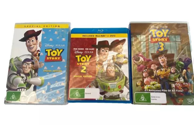Toy Story Movies 1 2 3 (Dvd & Blu-Ray Combo) Disney Pixar Woody, Buzz ...