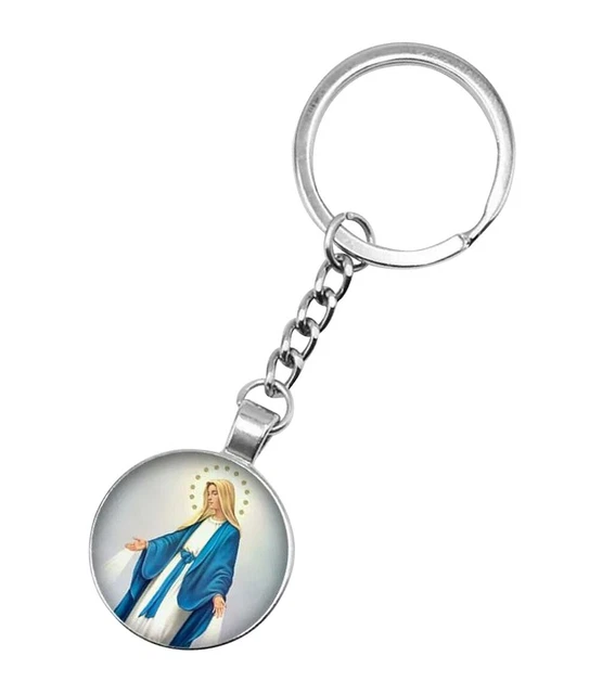 Porte-clés Vierge Marie Et Colombe De La Paix - Argenté, Acier
