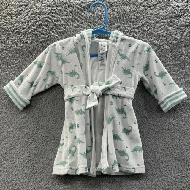 Just One You Bathrobe Baby Boys Size 0-9 Months White Dino Print Rope Size 0-9M