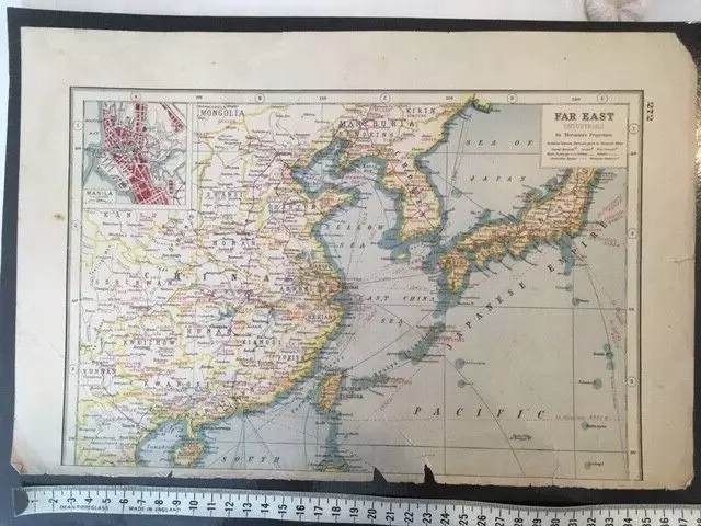 Harmsworth's New Atlas Industrial map of China, Japan, Taiwan in the 1920s