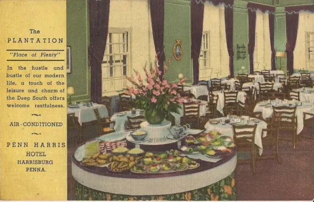Harrisburg, PENNSYLVANIA - Penn Harris Hotel - Plantation Restaurant - 1950