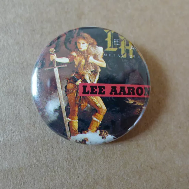 LEE AARON Pinback Button PIN heavy METAL QUEEN badge