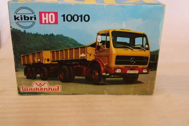 HO Scale Kibri, Kieszug Gravel Truck & Trailer Kit, #10010, Yellow, BN open box