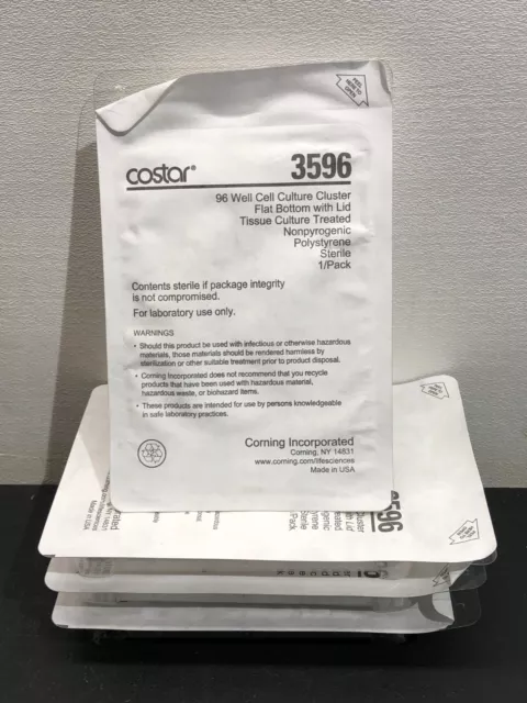 Corning Costar 3596 96 Well Cell Culture Cluster Flat Bottom With Lid