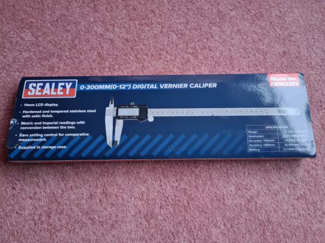 Sealey Digital Vernier Calliper 0-300mm/0-12" Vernier Callipers Digital Vernier