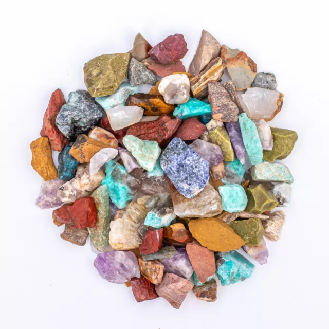 3/4 lb Small Crafters Collection Rough Mix Gem Crystals Natural Jewelry Making