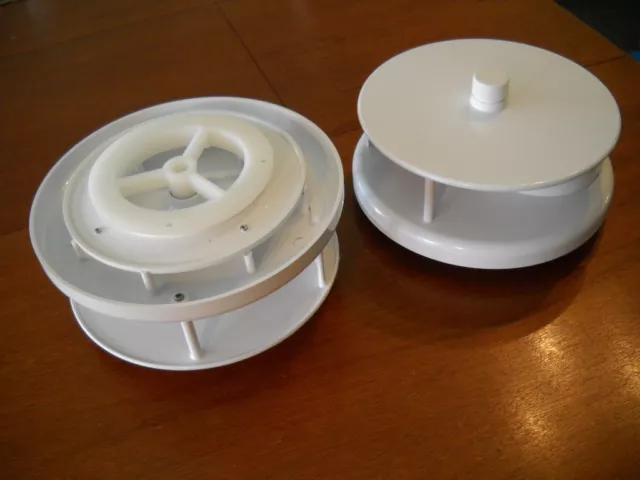 2 x ROTARY ROOF AIR VENTILATOR Whirly,Spinner,Trailer,Horse float,vent,white,PVC