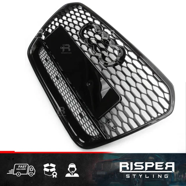 RS Style Honeycomb Mesh Front Grille For Audi A6 S6 2016-2018 – Gloss Black