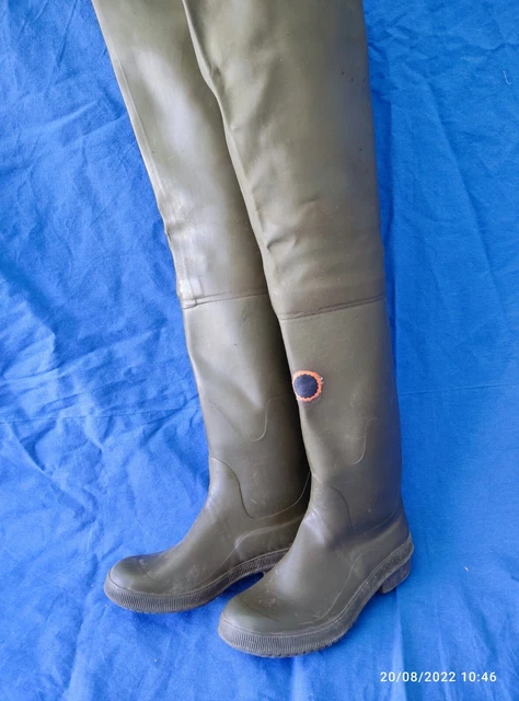 Rubber Boogs Waders Vintage Caucho Goma Botas Caza Pesca ROUCHETTE 44