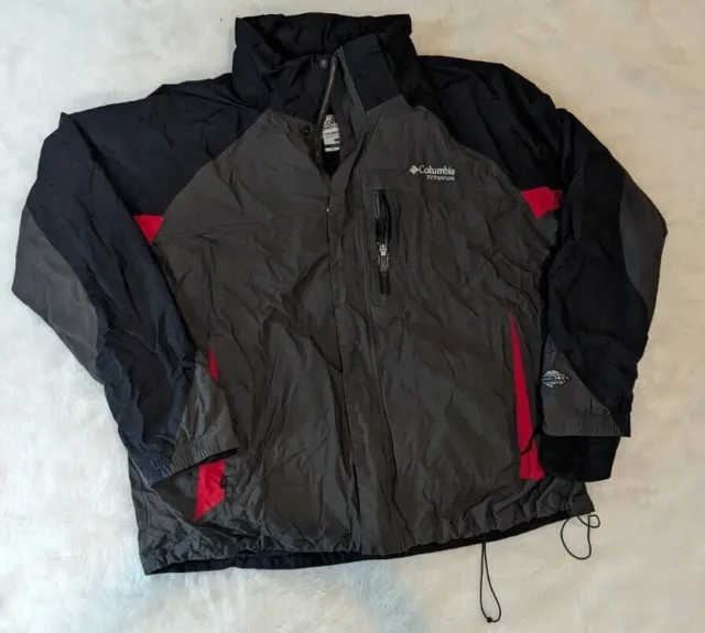 MEN'S XXL COLUMBIA Red/Black Full Zip Titanium Double Layer Omni Tech  Jacket $24.00 - PicClick