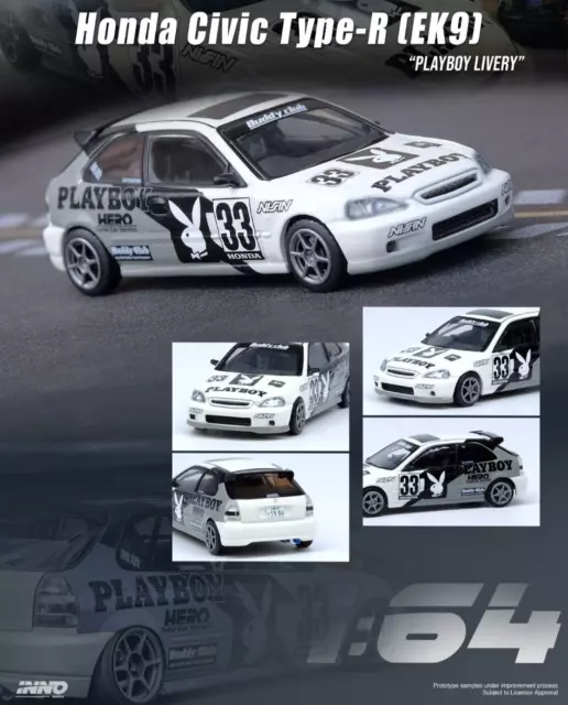 Inno64 Models Honda Civic Type R Ek9 Playboy Livery