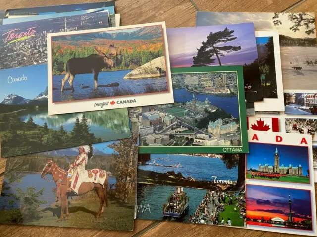 Lot de 27 très grandes cartes postales 12X17cm CANADA ANGLOPHONE ENGLISH