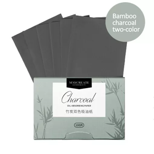 Blotting Paper 100 Sheets Face Oil Control Absorbing Wipe Anti Shine Charcoal