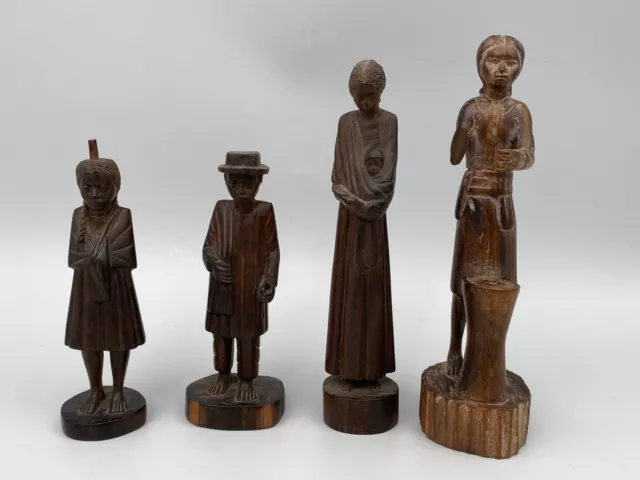 Quatre Sculptures Africanistes 1930 Art Populaire M846