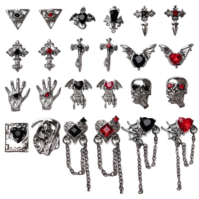 Fai da te Decorazioni Nail Art Lega 3D Stile Scuro Croce Nail Ragno Nail Art Diamo St