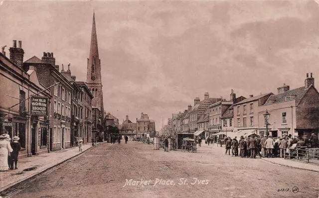 St. Ives - Market Place, Cambridgeshire ~ A Vintage Real Photo Postcard #235227