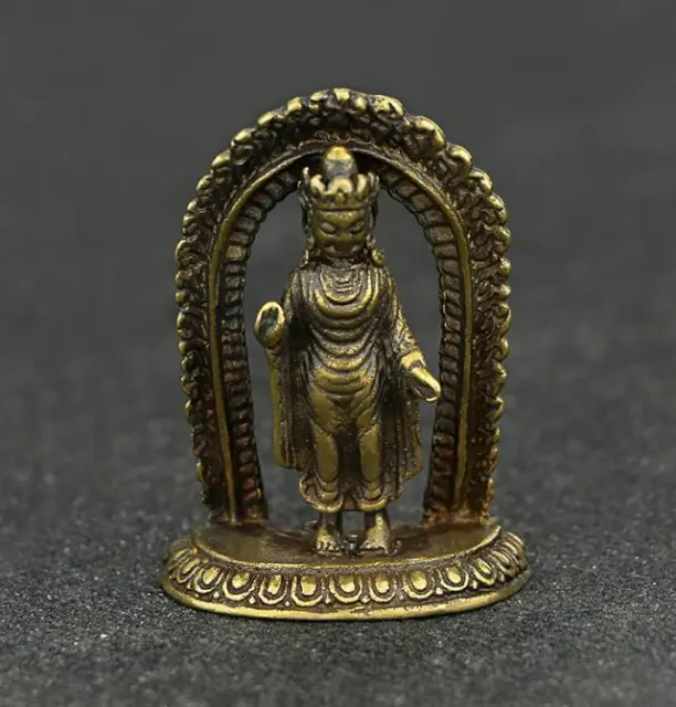 Tibetan Buddha statue casting old collectable brass chinese handmade antique