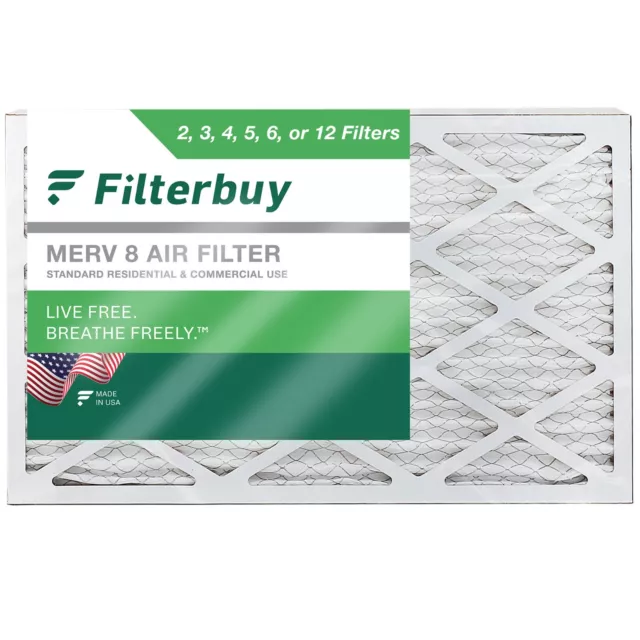 Filterbuy 14x30x1 Pleated Air Filters, Replacement for HVAC AC Furnace (MERV 8)