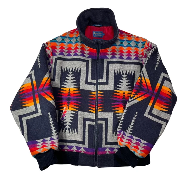Vintage Pendleton Beaver State High Grade Navajo Aztec Wool Western Jacket XL