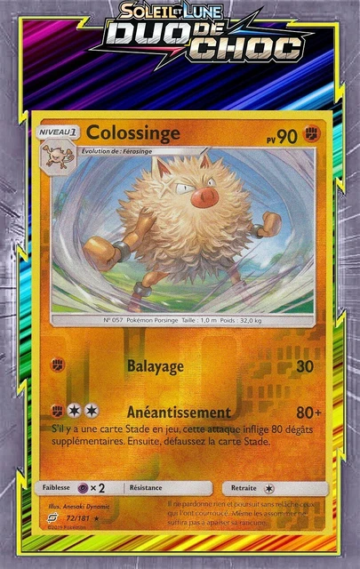 Reverse Colossian - SL09:Duo De Choc - 72/181 - New French Pokemon Card