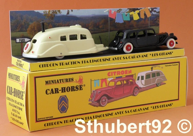 CAR-HORSE CITROEN 2CV 2 cv avec sa caravane ORTF style Dinky 24T ancien