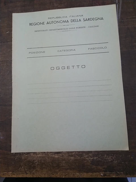 Regione Autonoma sardegna corpo forestale dello stato cartellina caserma