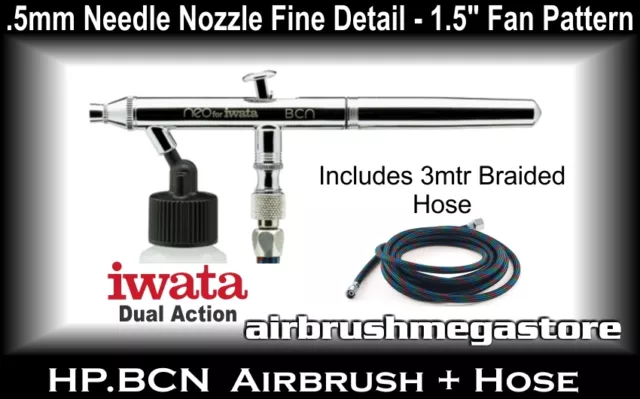 Iwata Neo Airbrush HP.BCN .5mm Inc: 3mtr Braided Hose + Free Insured Post