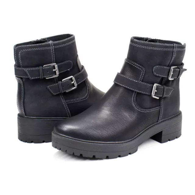 Women Soul Naturalizer North Buckle Ankle Boot Black Combat Bootie Size 8.5 New