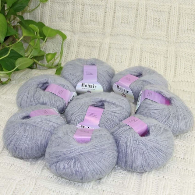 Mohair Wool Yarn Ball - Soft Hand-Knitting Yarn For Shawls, Scarves, DIY Crochet (Color Options)