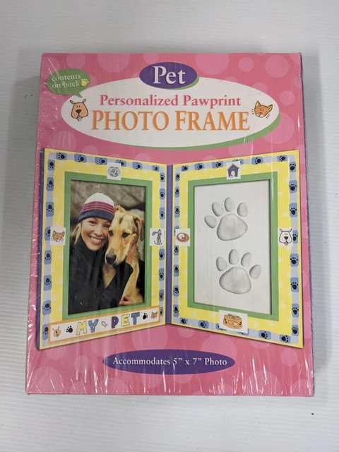 Pet Personalised Pawprint Photo Frame 5" X 7"