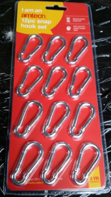 12 x 2" 50mm Carabiner Bulk Pack Clips Steel Snap Hooks DIY Tools Spring Loaded