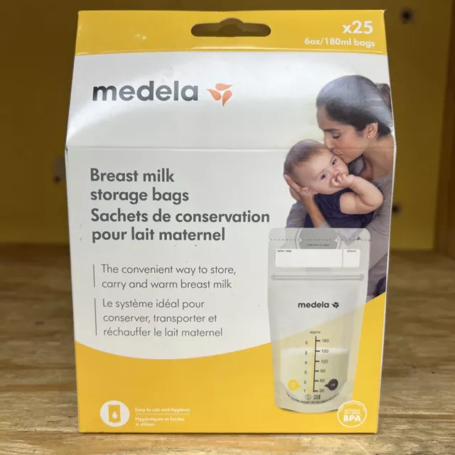 MEDELA Breast Milk Storage Bags 25 Count- New