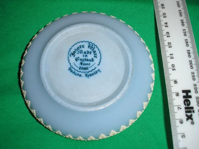 Jasper Ware Dudson Hanley Blue STAG Trinket Pin Dish.   Made in England 3