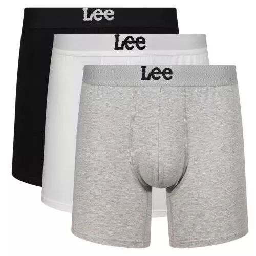 Lee 3 Pack Mens Diario Liso Cómodo Elástico Tela Lind Boxers